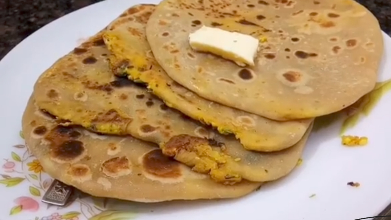 Cheesy paneer paratha